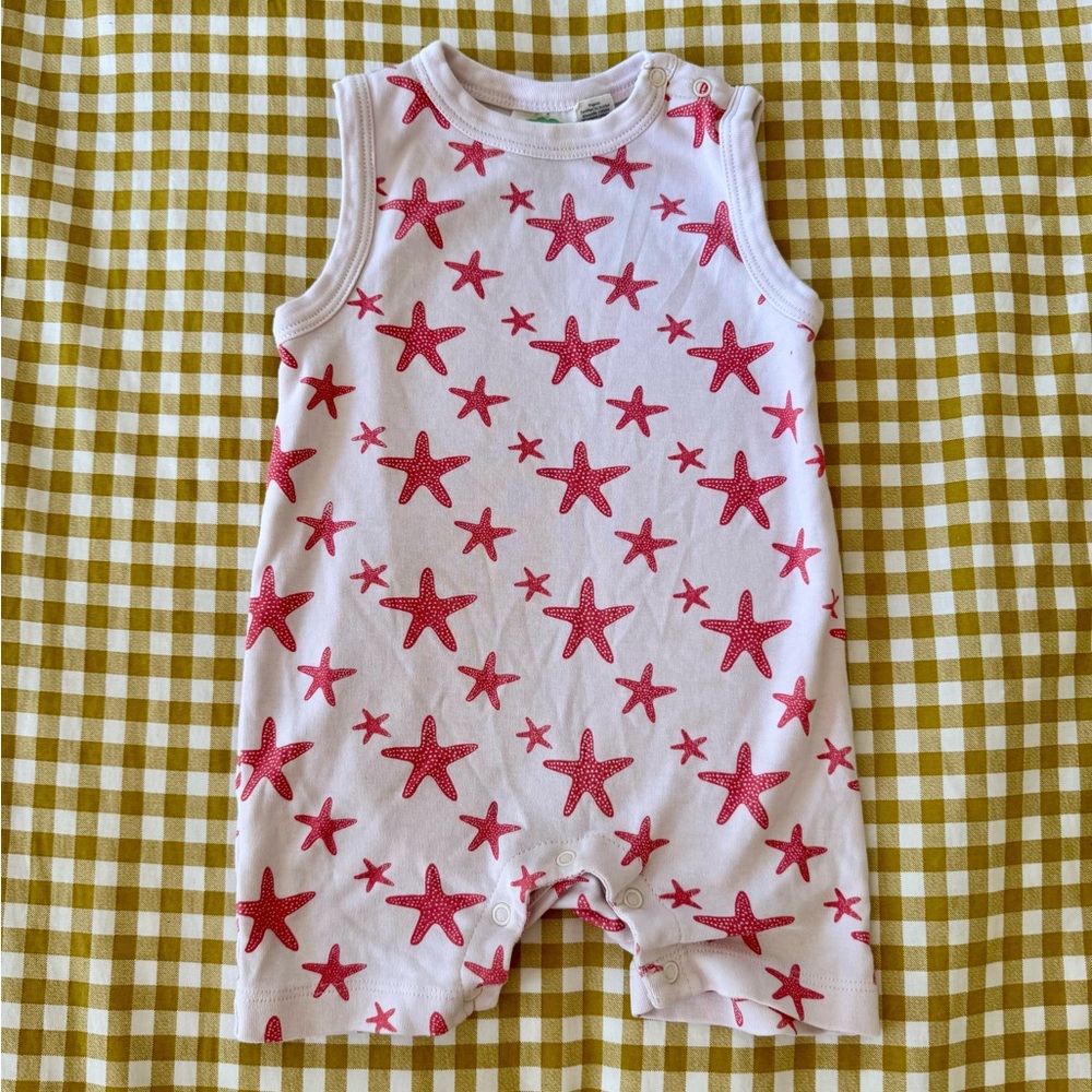 PARADE Organic Starfish Print Baby Romper